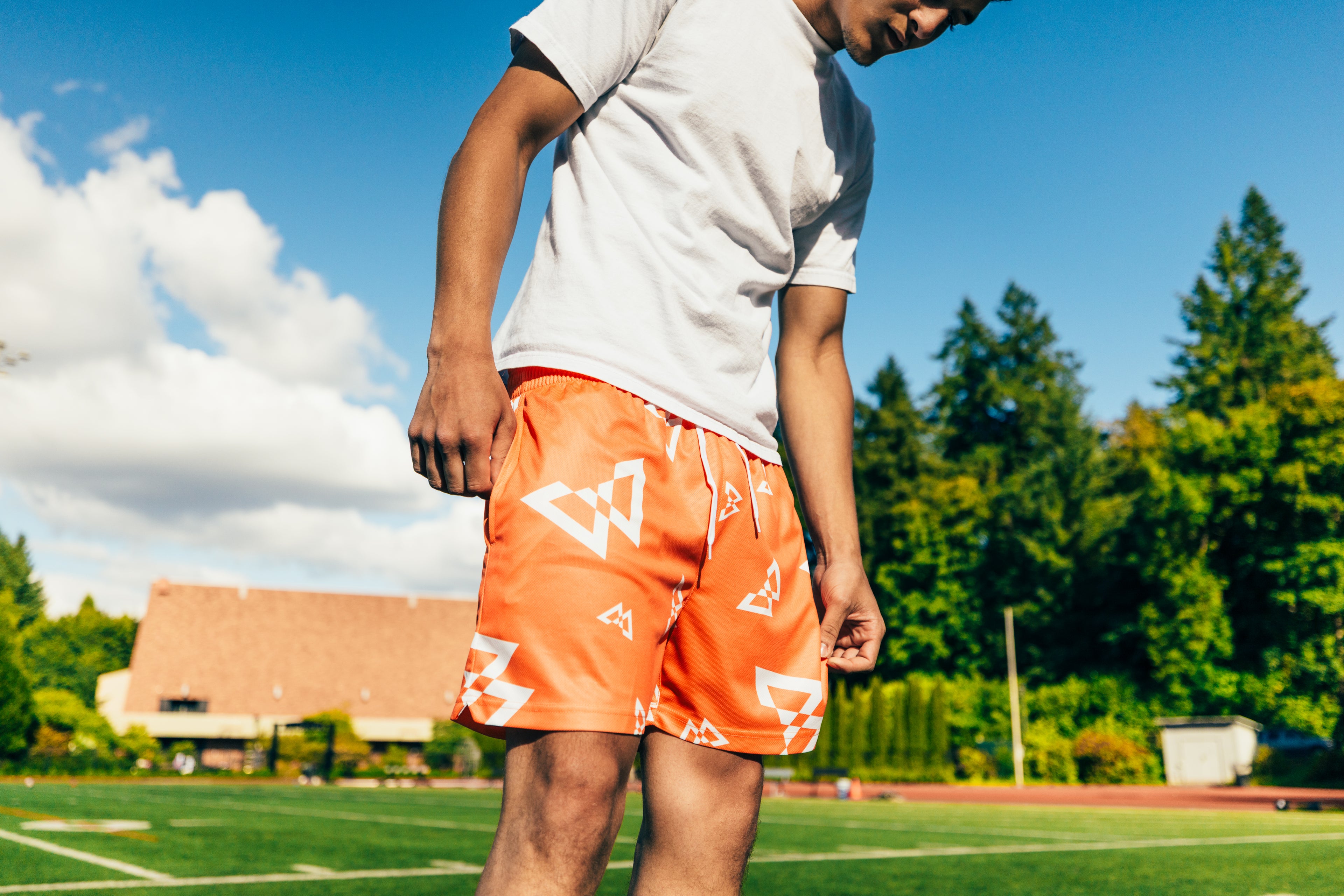 Beastmode Canvas Print Shorts (Orange/White)