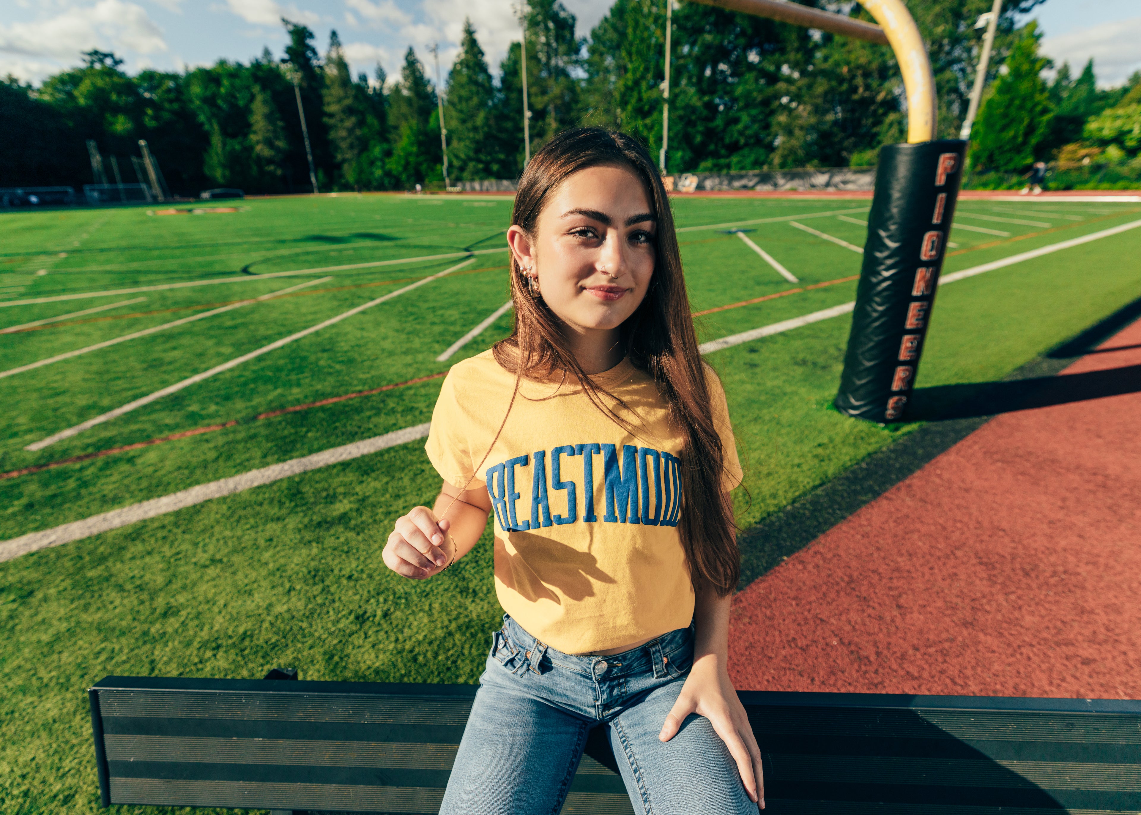 Beastmode Collegiate PUFF Tee (Citrus/Navy)