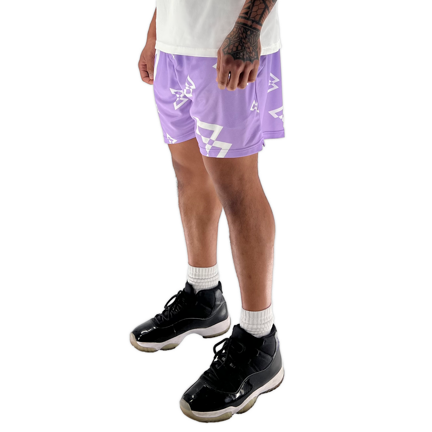 Beastmode Canvas Print Shorts (Violet/White)