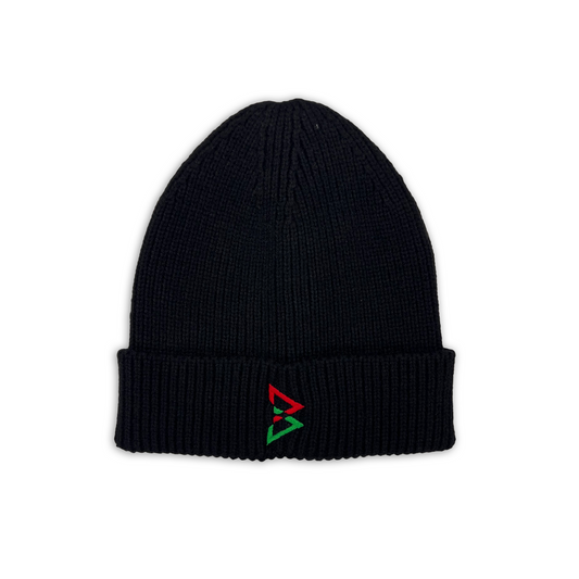 Beastmode B Logo Rib Cuffed Beanie (Black/Red/Green)