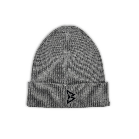 Beastmode B Logo Rib Cuffed Beanie (Light Grey/Black)