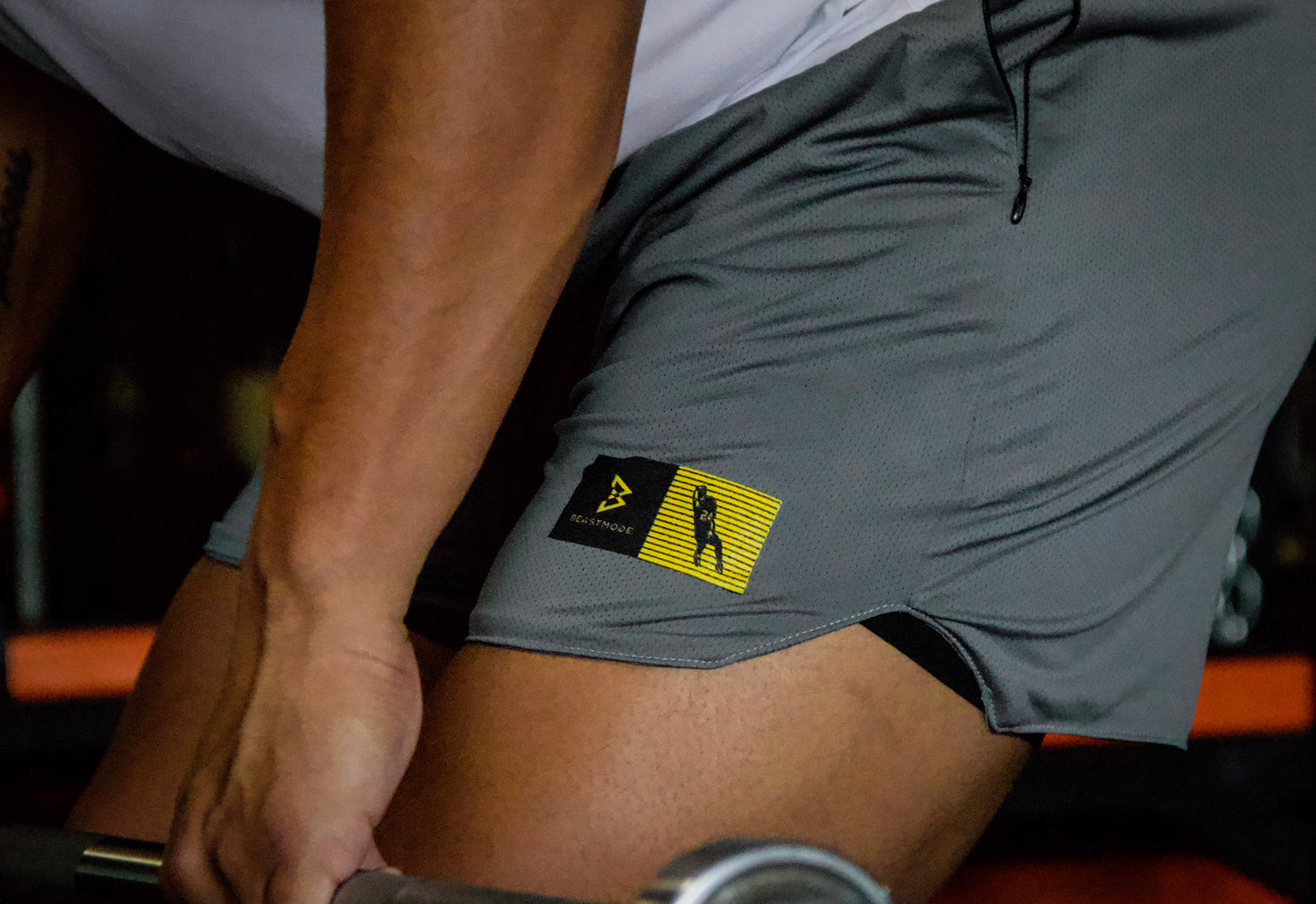 Beastmode HMD Label Short (Grey) Left Side Close-up