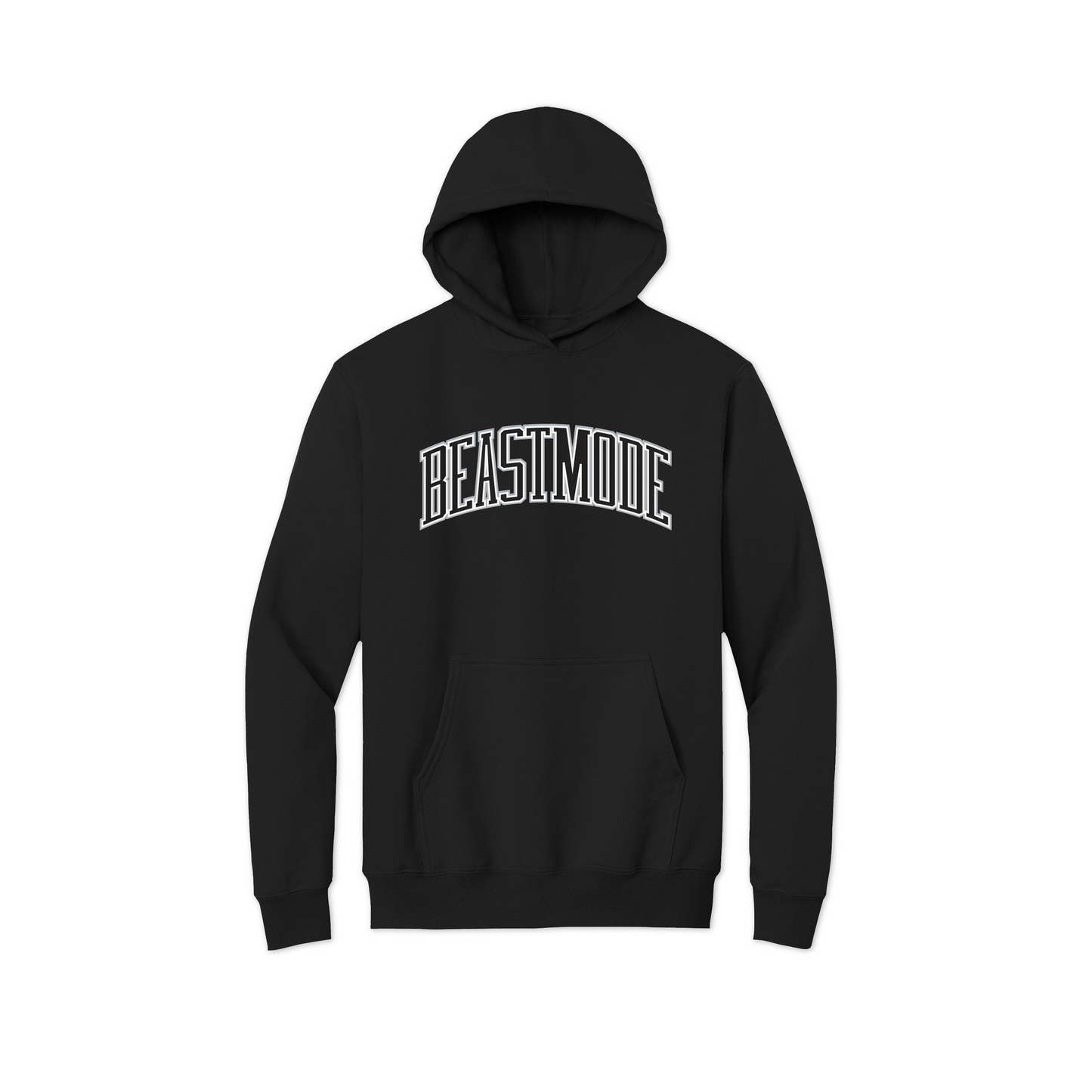 Beastmode Collegiate Hoodie – Boxy Fit (Black/Grey/White)