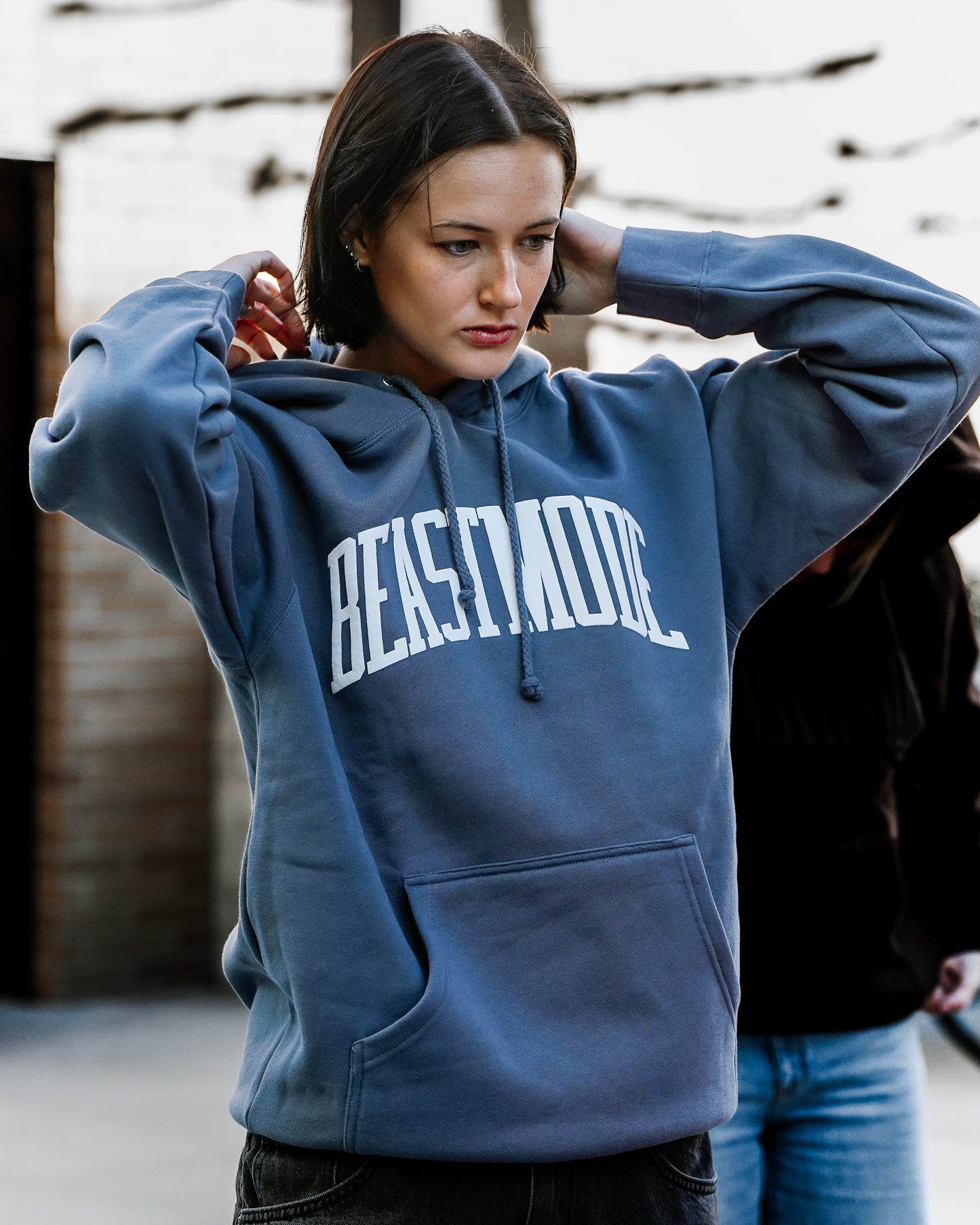 Beastmode Collegiate PUFF Hoodie (Storm Blue/White)
