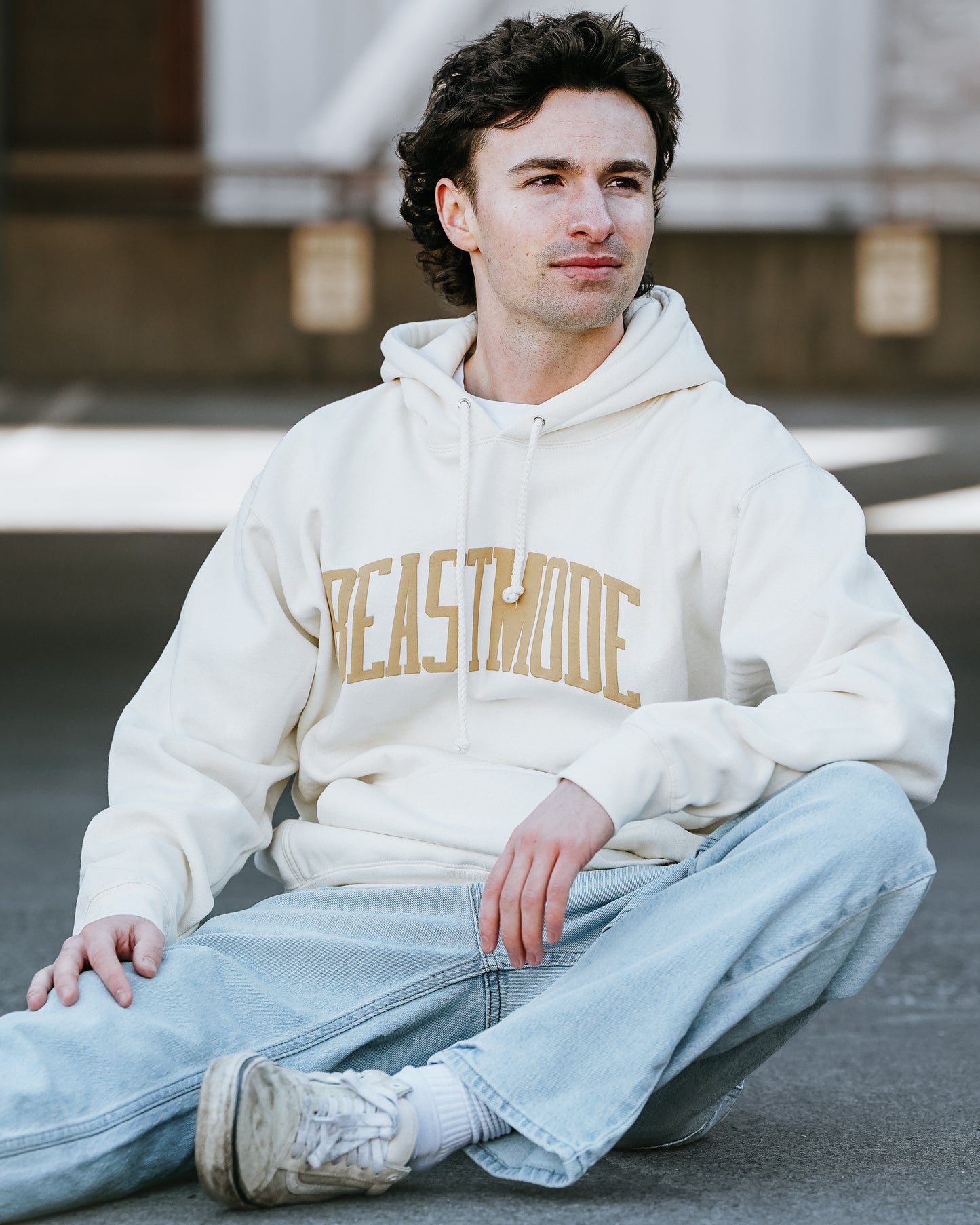 Beastmode Collegiate PUFF Hoodie (Bone/Tan)
