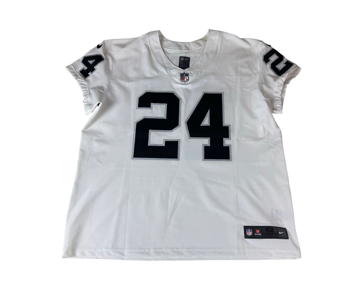 Marshawn Lynch Raiders #24 Autographed Nike Vapor Elite On Field White Jersey Front