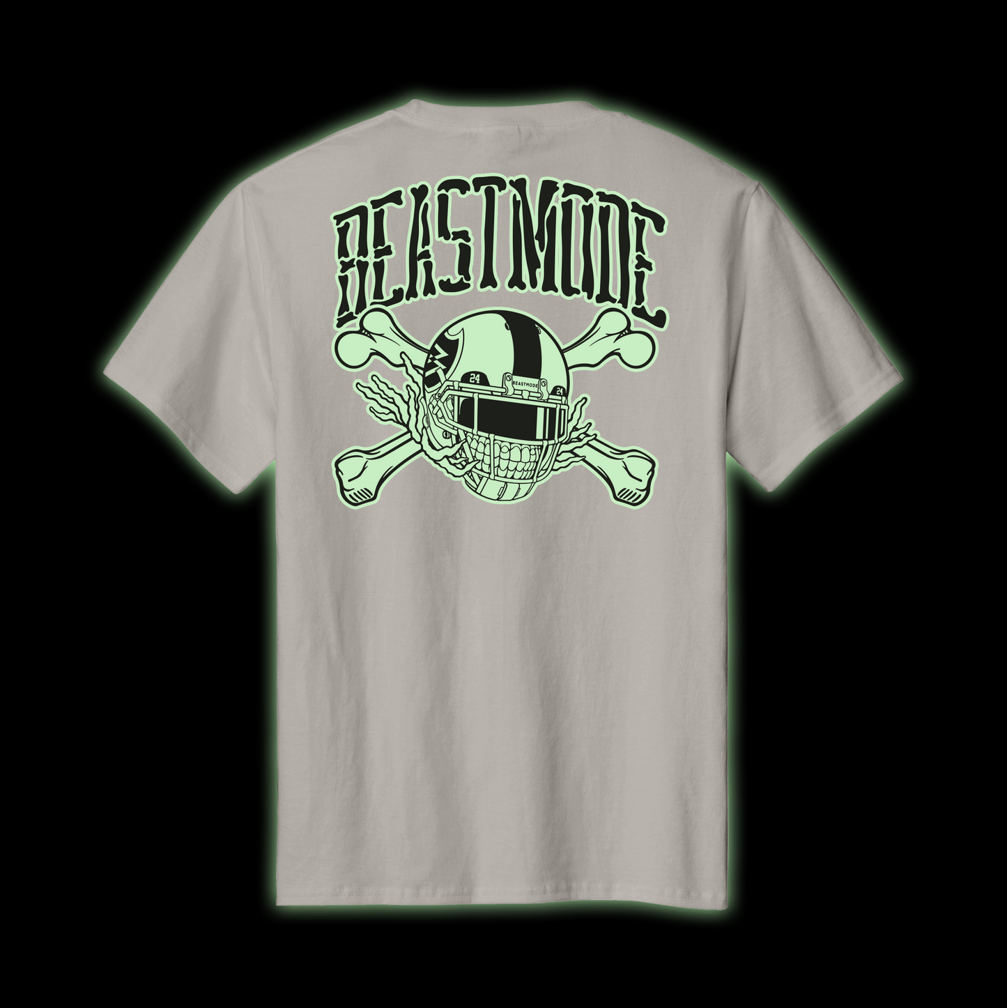 Beastmode Glow Skeleton Tee (Silver) Back