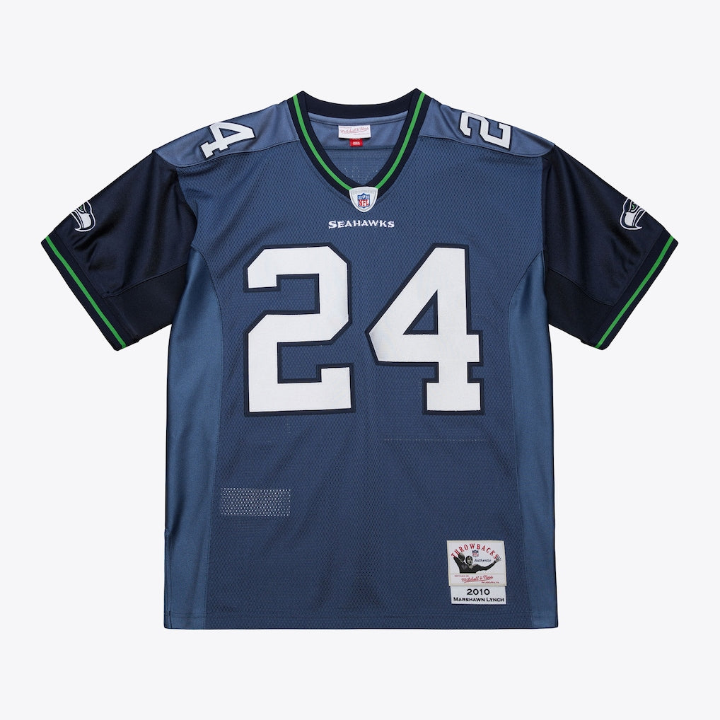 Mitchell & Ness Marshawn Lynch Seattle Seahawks 2010 Blue Authentic Jersey Front