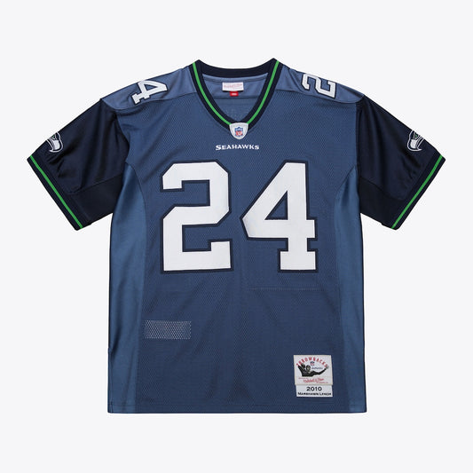 Mitchell & Ness Marshawn Lynch Seattle Seahawks 2010 Blue Authentic Jersey Front