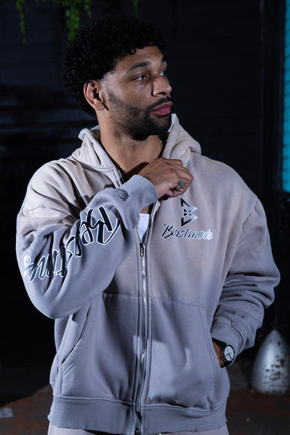 Beastmode Ombre Zip Hoodie (Cement)