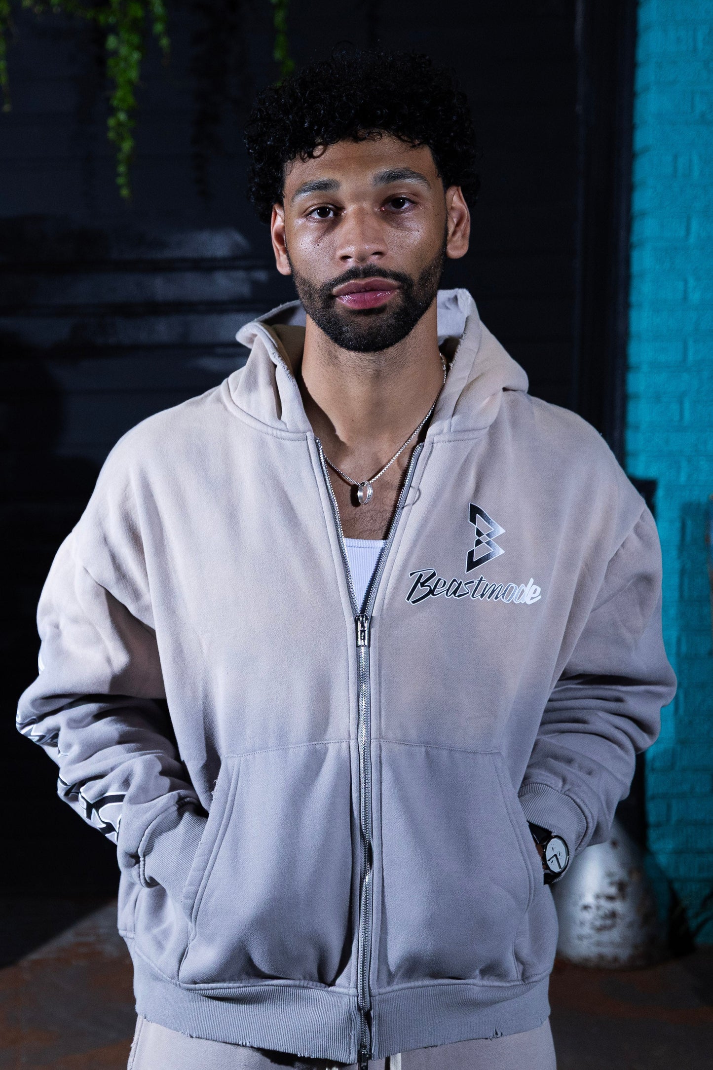 Beastmode Ombre Zip Hoodie (Cement)