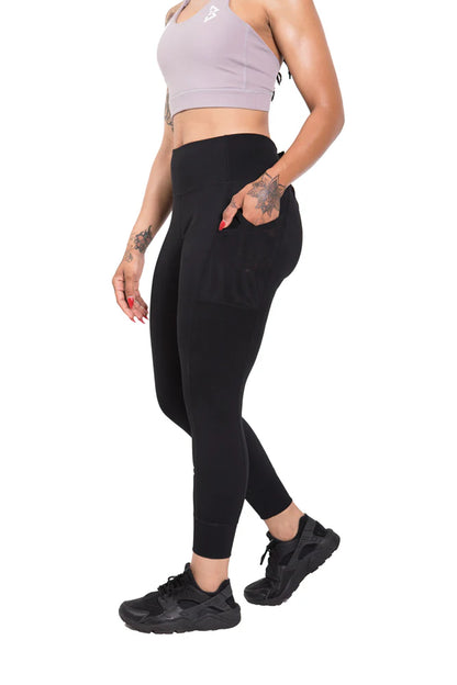 B Logo Ribbed and Cuffed Leggings Side