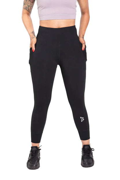 Beastmode B Logo Ribbed and Cuffed Leggings Front
