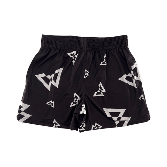 Beastmode Canvas Print Shorts (Black/White) Front