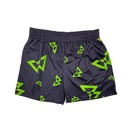 Beastmode Canvas Print Shorts (Navy/Green) Front