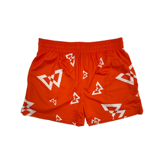 Beastmode Canvas Print Shorts (Orange/White) Front