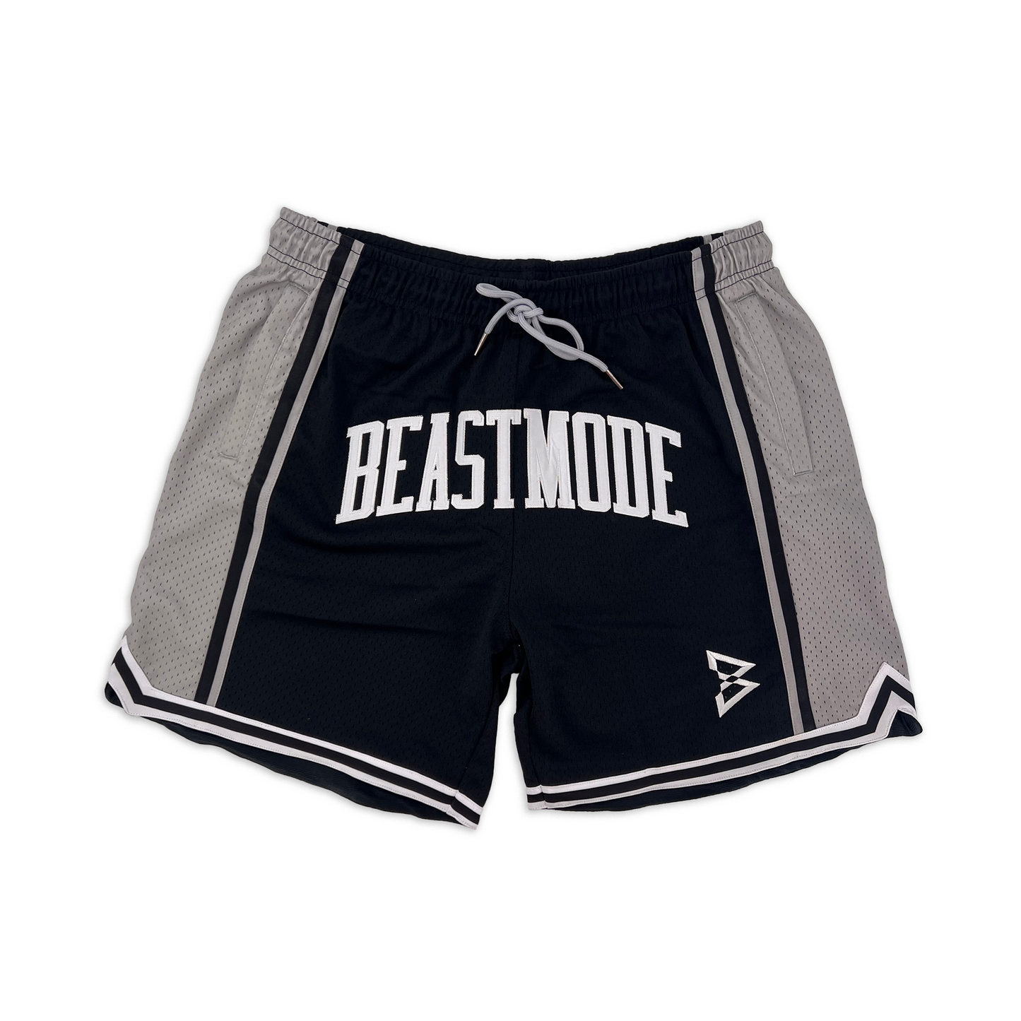 Beast Mode Jersey Shorts (Black/Grey/White) Front