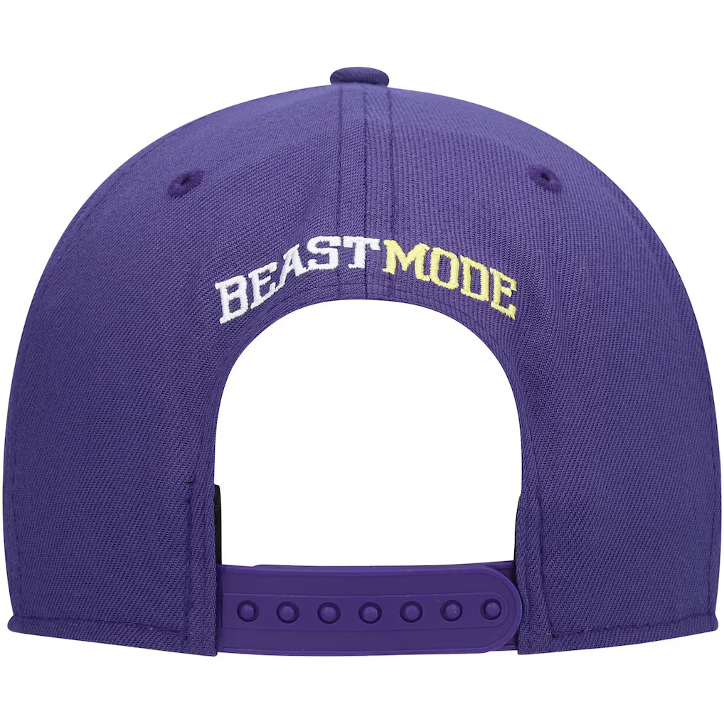 Beast Mode New Era 9FIFTY Snapback Hat (Purple) Back