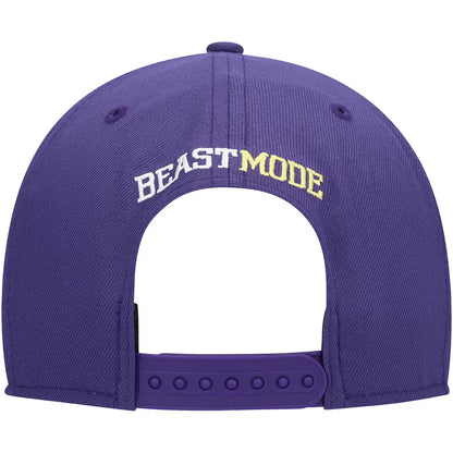 Beast Mode New Era 9FIFTY Snapback Hat (Purple) Back