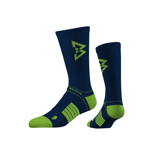 Beastmode x Strideline Premium Knit Crew Sock (Navy/Green)