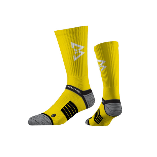 Beastmode x Strideline "Power Pellets" Premium Knit Crew Sock (Yellow)