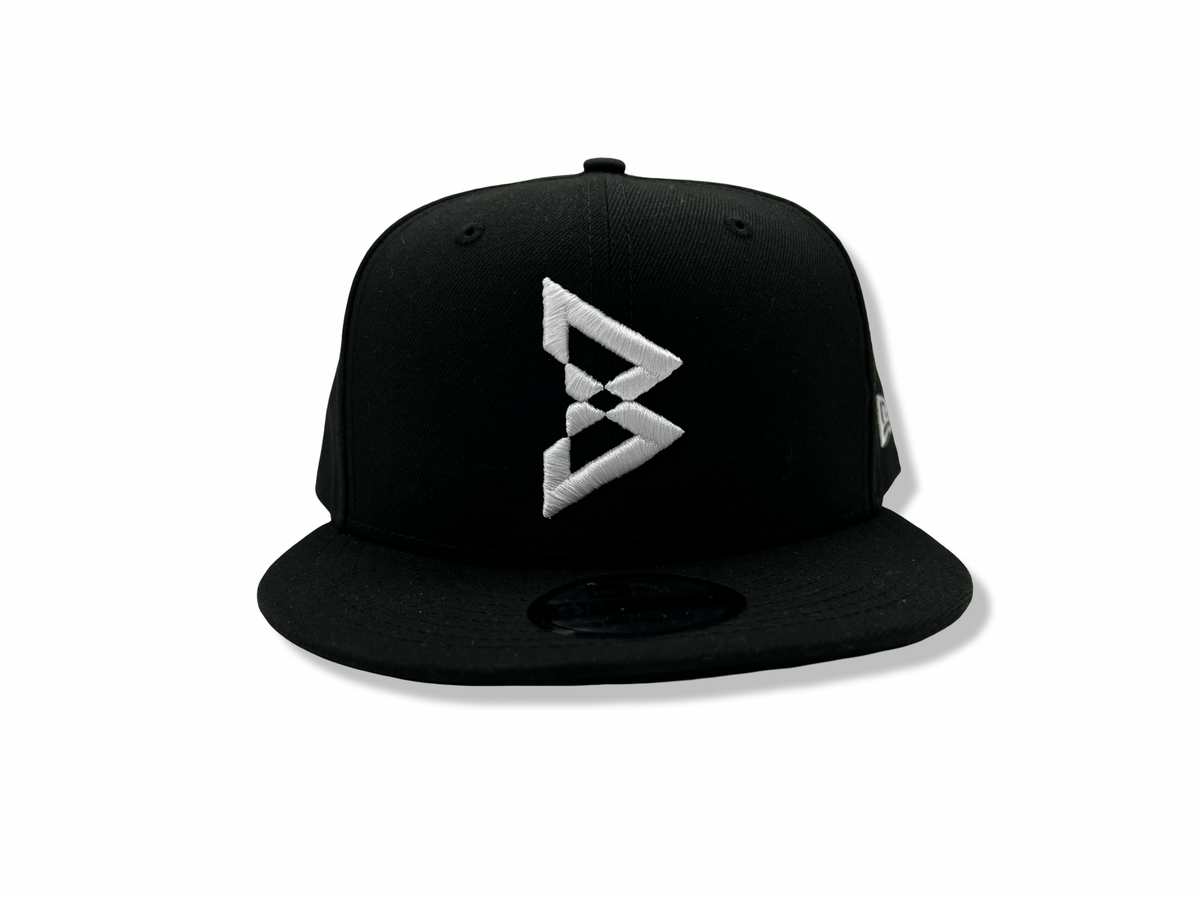 Beastmode B Logo New Era 9FIFTY Snapback Hat (Black/White) Front