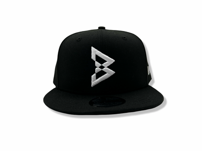 Beastmode B Logo New Era 9FIFTY Snapback Hat (Black/White) Front