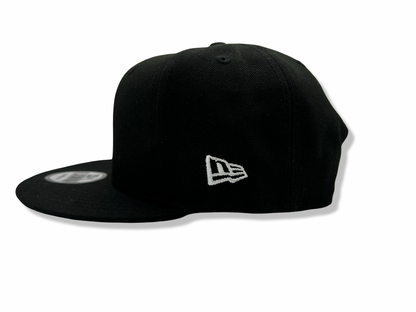 Beastmode B Logo New Era 9FIFTY Snapback Hat (Black/White) Side