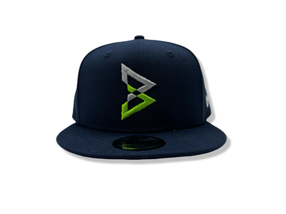 Beastmode B Logo New Era 9FIFTY Snapback Hat (Navy/Green/Grey) Front