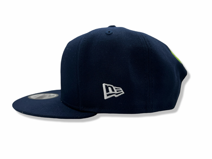 Beastmode B Logo New Era 9FIFTY Snapback Hat (Navy/Green/Grey) Side