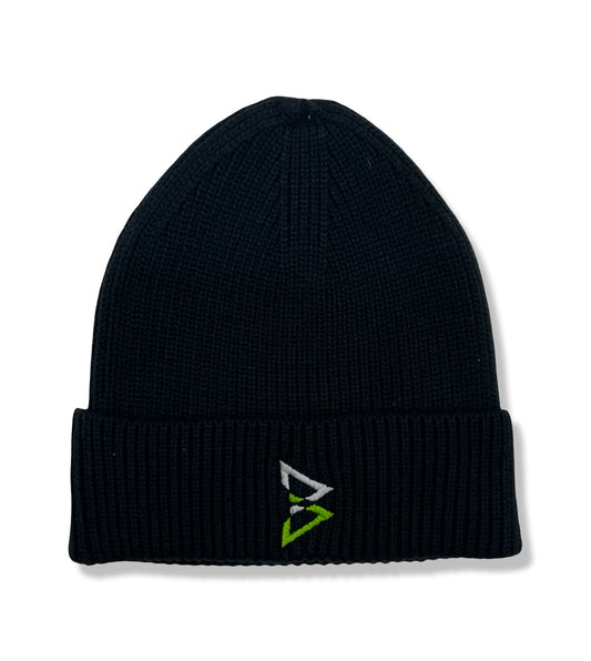Beastmode B Logo Rib Cuffed Beanie (Navy/Grey/Bright Green)