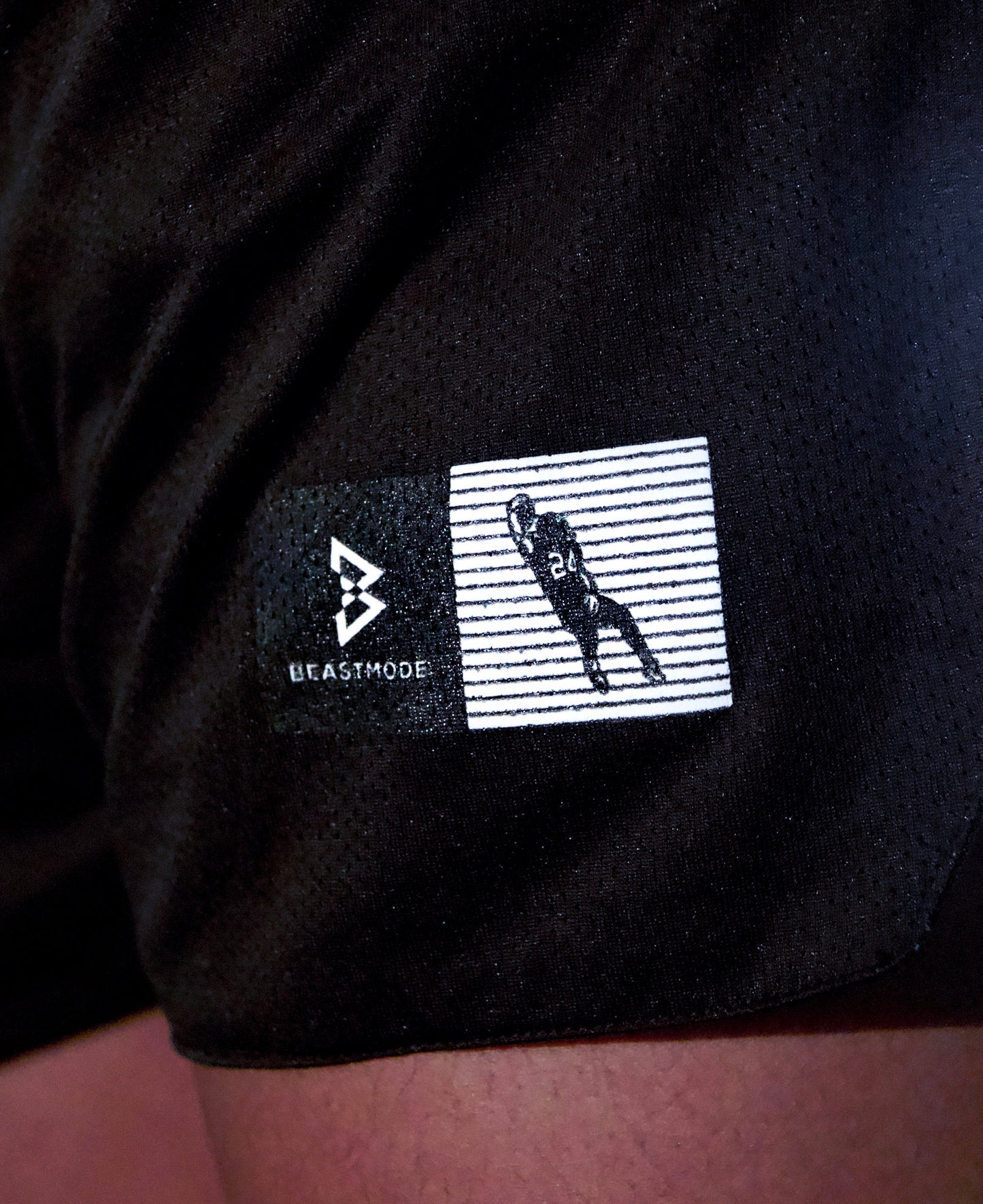 Beastmode HMD Label Short (Black) Closeup