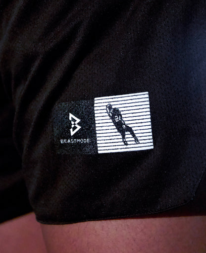 Beastmode HMD Label Short (Black) Closeup