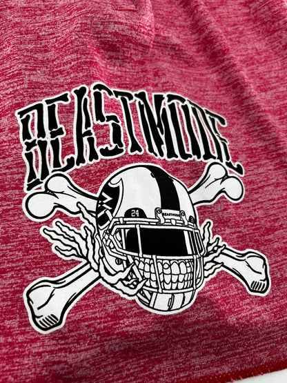 Beastmode Skeleton Sweat Short (Red Heather) Close-up