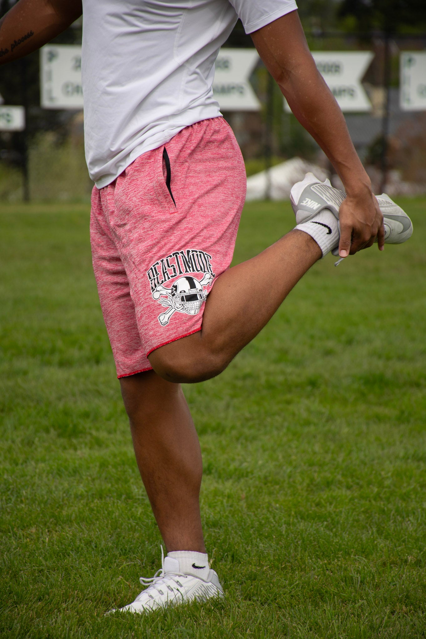 Beastmode Skeleton Sweat Short (Red Heather), Left Side