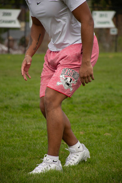 Beastmode Skeleton Sweat Short (Red Heather), Left Side