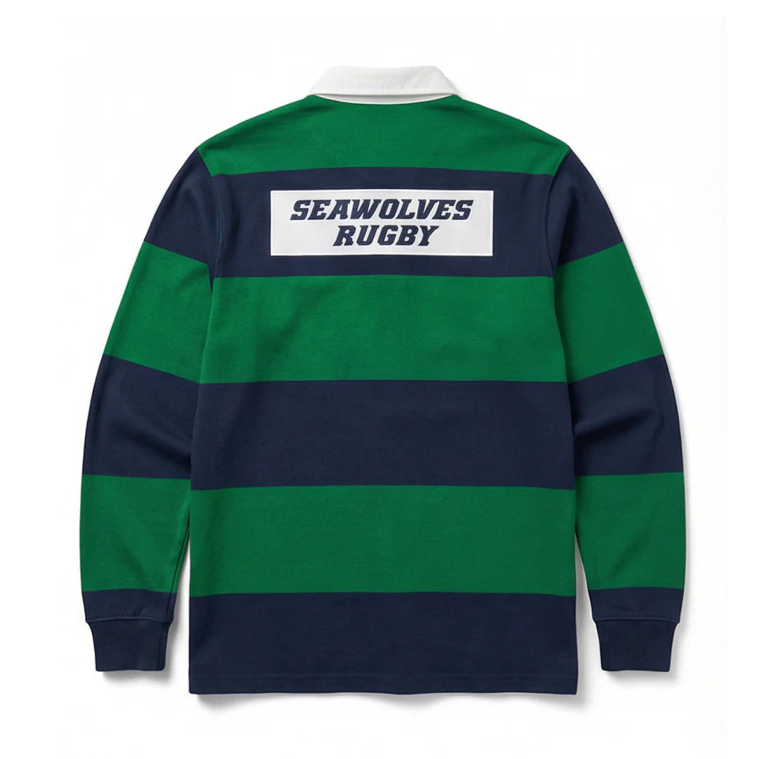 Beastmode x Seawolves Striped Rugby Polo Back