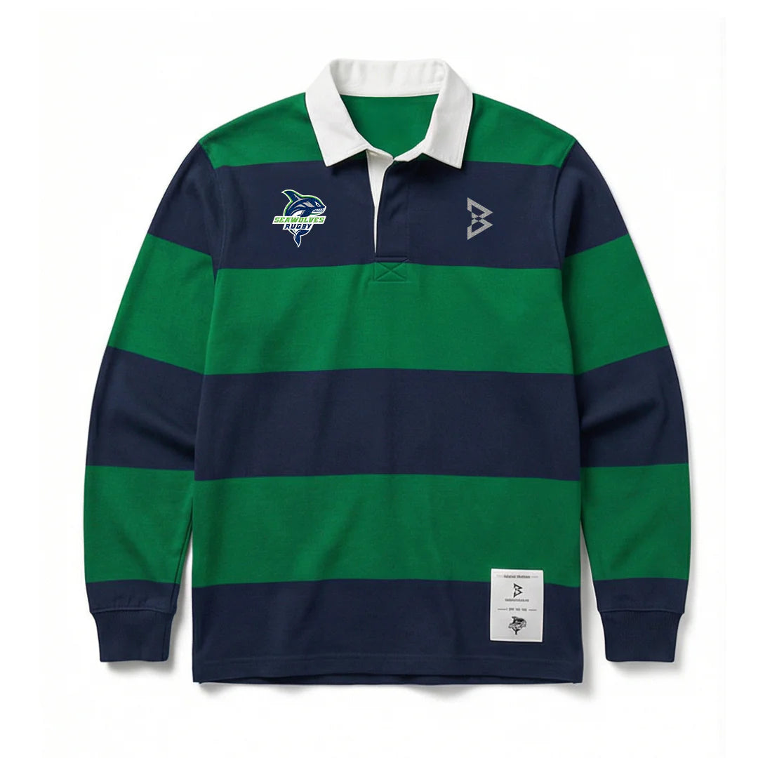 Beastmode x Seawolves Striped Rugby Polo Front