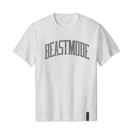 Beastmode White Collegiate Tee