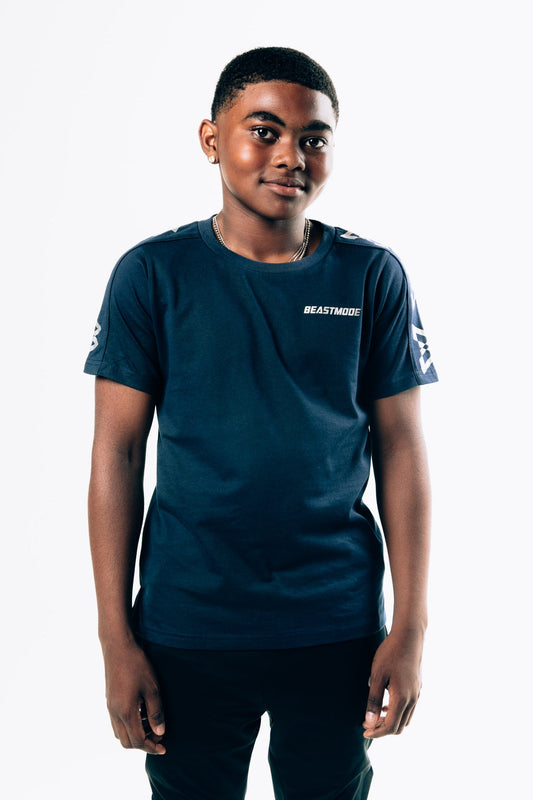 Kids Beastmode Chainlink Tee (Navy) Front