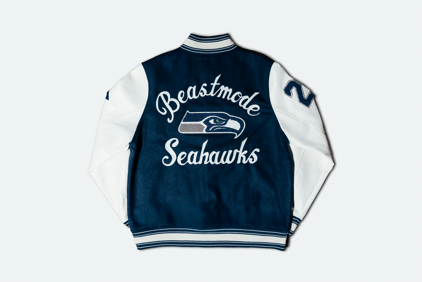 Marshawn Lynch Beastmode Seattle Legacy Varsity Jacket Back