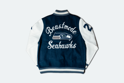 Marshawn Lynch Beastmode Seattle Legacy Varsity Jacket Back