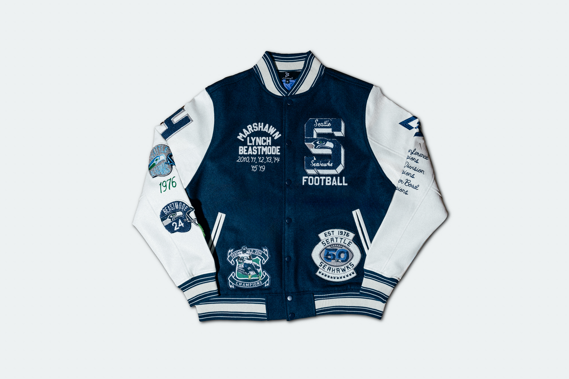 Marshawn Lynch Beastmode Seattle Legacy Varsity Jacket Front