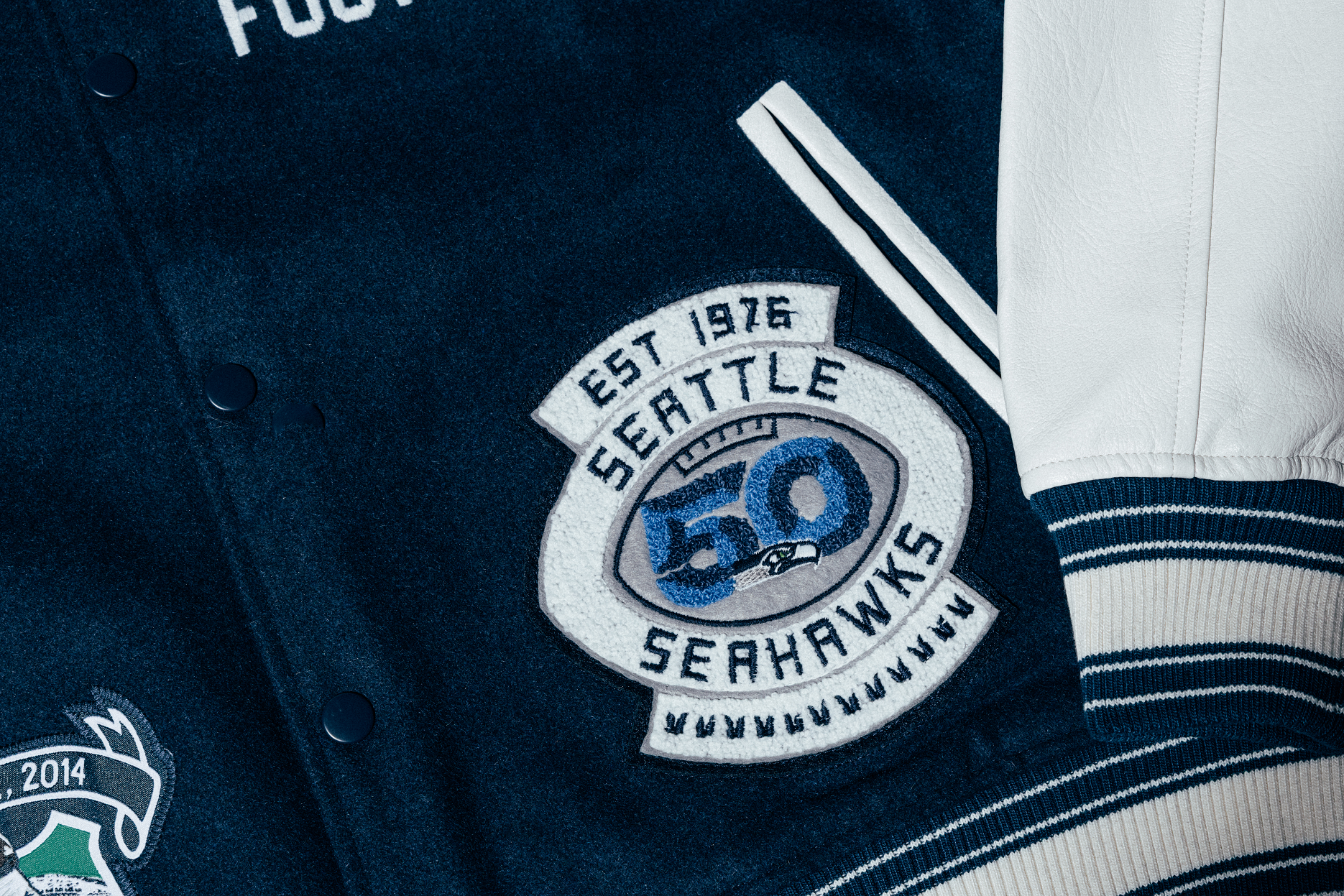 Marshawn Lynch Beastmode Seattle Legacy Varsity Jacket Front Bottom Left