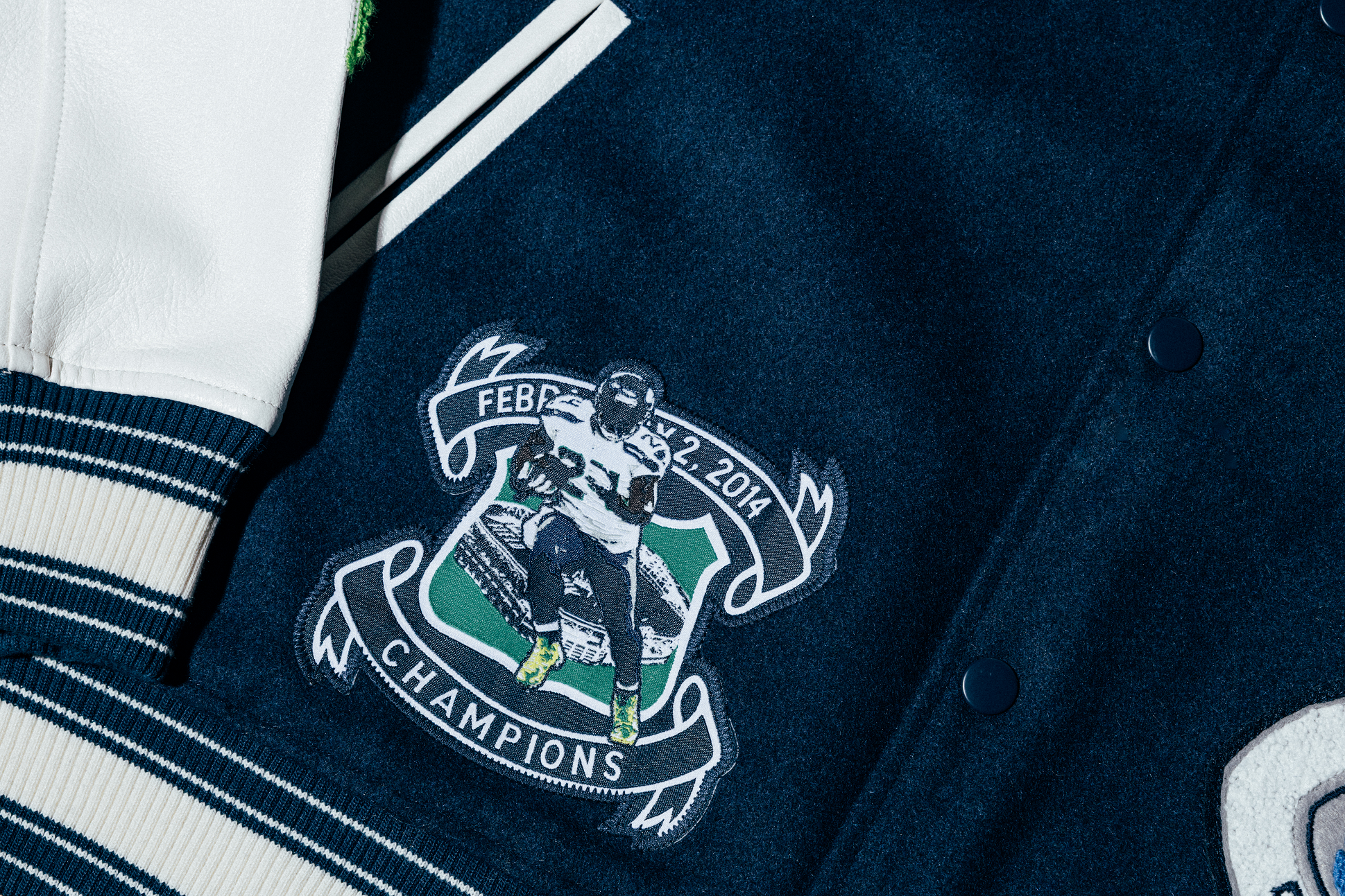 Marshawn Lynch Beastmode Seattle Legacy Varsity Jacket Front Bottom Right