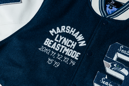 Marshawn Lynch Beastmode Seattle Legacy Varsity Jacket Right Chest