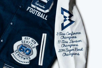 Marshawn Lynch Beastmode Seattle Legacy Varsity Jacket Left Sleeve