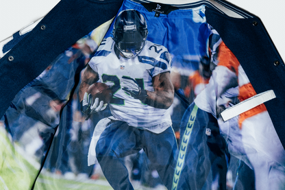 Marshawn Lynch Beastmode Seattle Legacy Varsity Jacket Liner Close-up