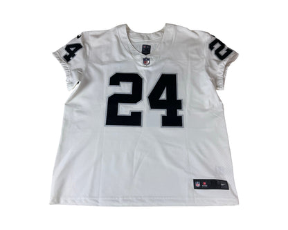Marshawn Lynch Raiders #24 Autographed Nike Vapor Elite On Field White Jersey Front