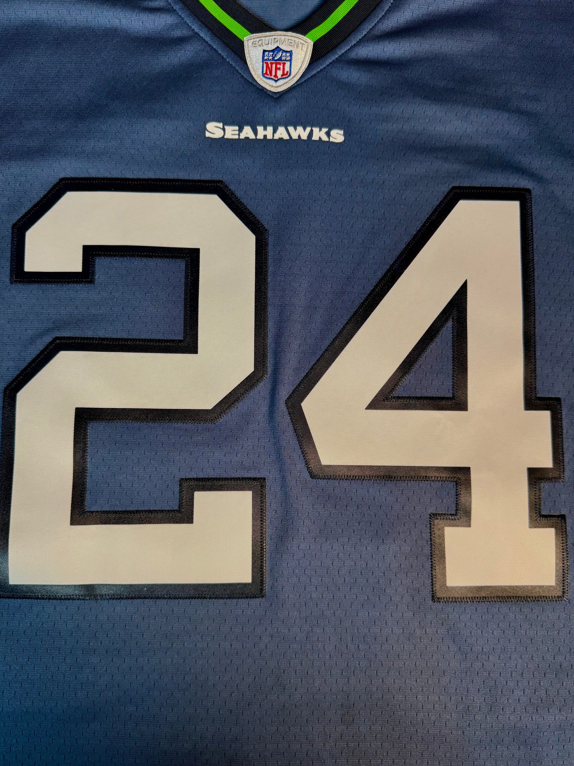 Mitchell & Ness Marshawn Lynch Seattle Seahawks 2010 Legacy Player Jersey (Autographed) Detail